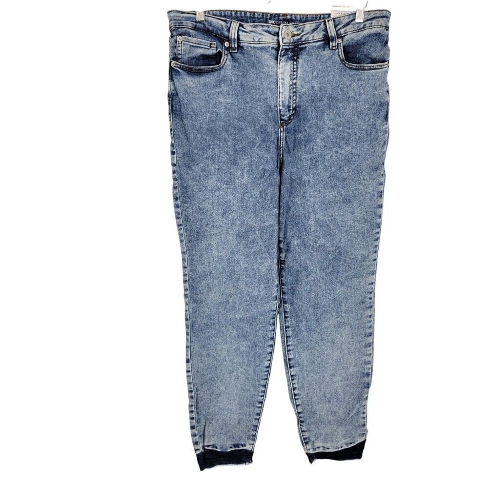 INC International Concepts High Rise Skinny Jeans 18 Core Denim Acid Wash